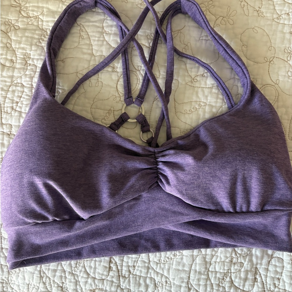 Bombshell Sportswear Angel Sports Bra Violet Purple Womens Large